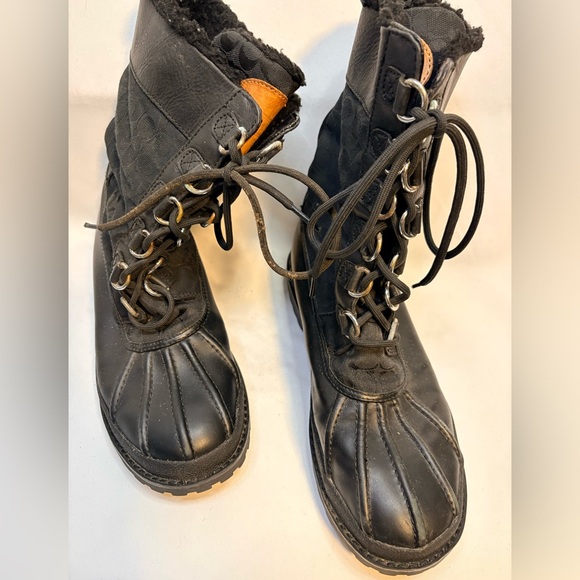 Coach Laura Black Women's Signature Lace-Up Boots - Picture 6 of 16